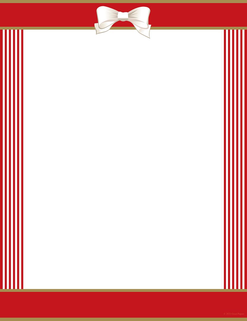 Great Papers! Red Ribbon Holiday Letterhead, Invitations and Announcements, Printer Friendly, 8.5&#x22;x11&#x22;, 50 Pack