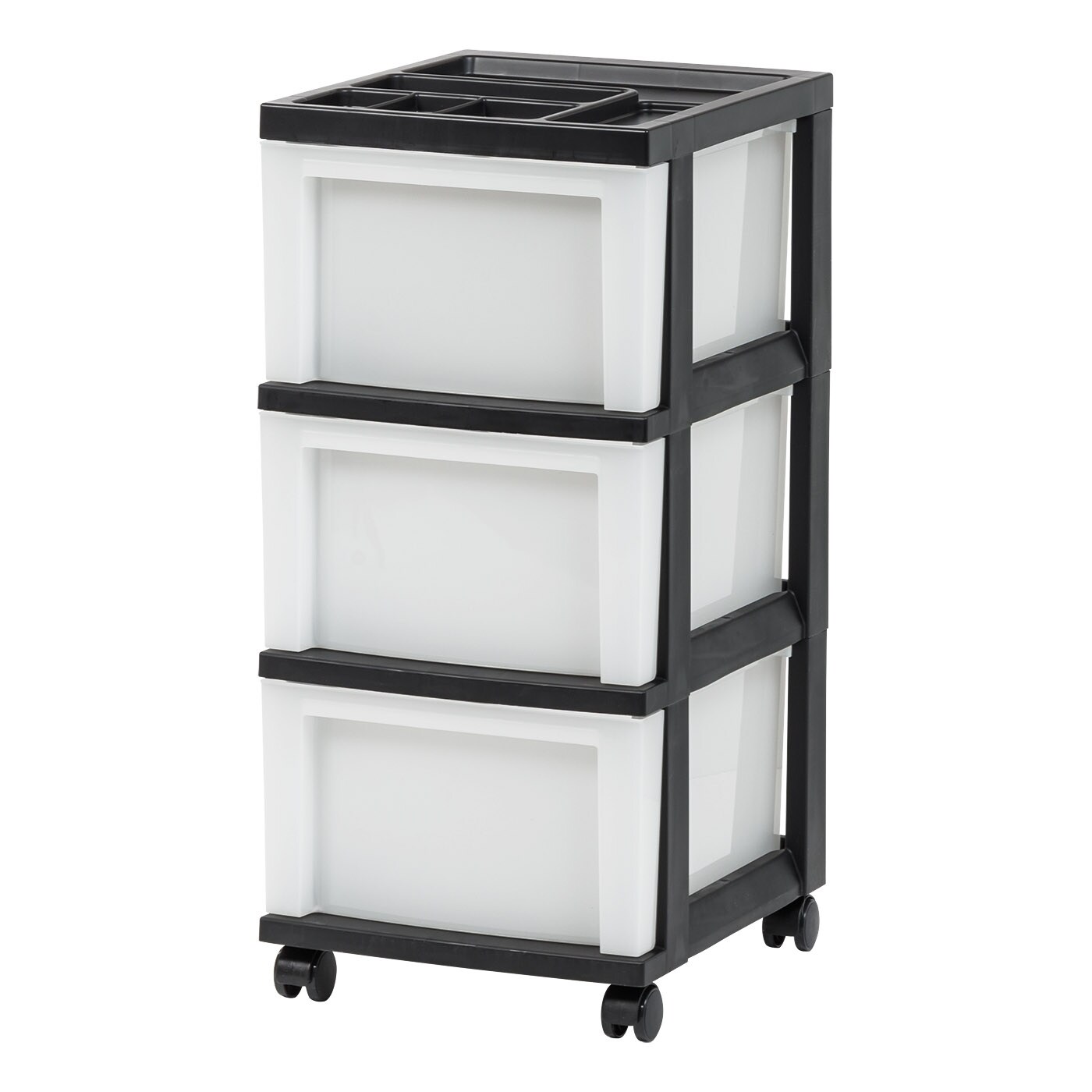 Iris 3-Drawer Plastic Wheeled Storage Cart in Black (2-Pack) 599502 - The  Home Depot