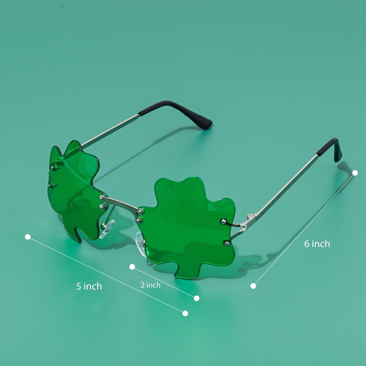 St. Patricks Day Irish Shamrock Leaves Green Leprechaun Costume Glasses, 1 Pair by Big Mos Toys