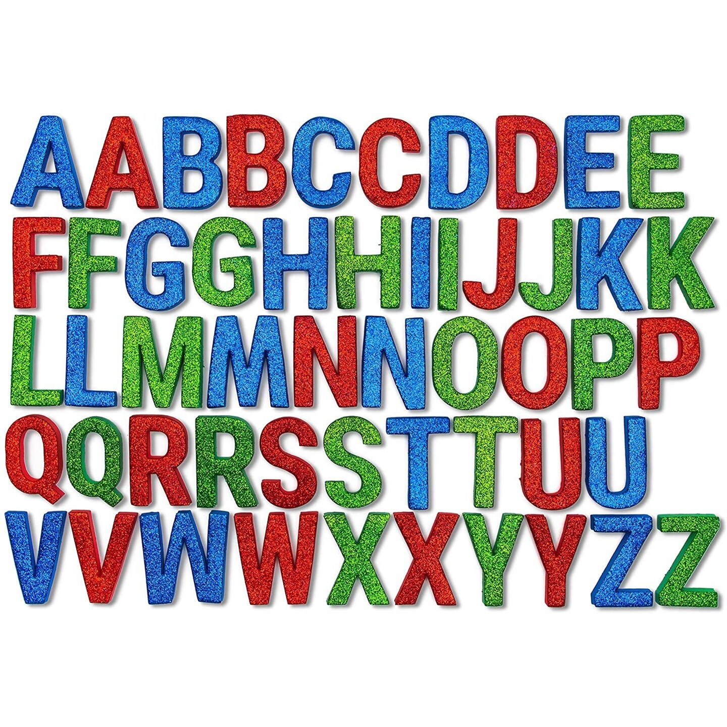 Foam Alphabet Letters A-Z, Glitter Abc&#x27;s (3 in, 52 Pieces)