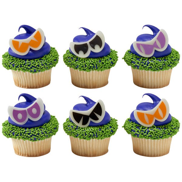 Scary Glow Eyes Cupcake Rings, 12ct