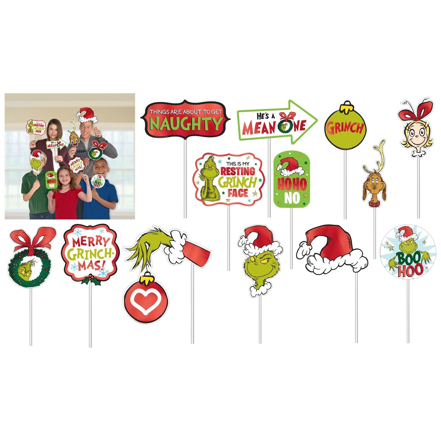 Traditional Grinch Photo Prop Kit - 13 Props
