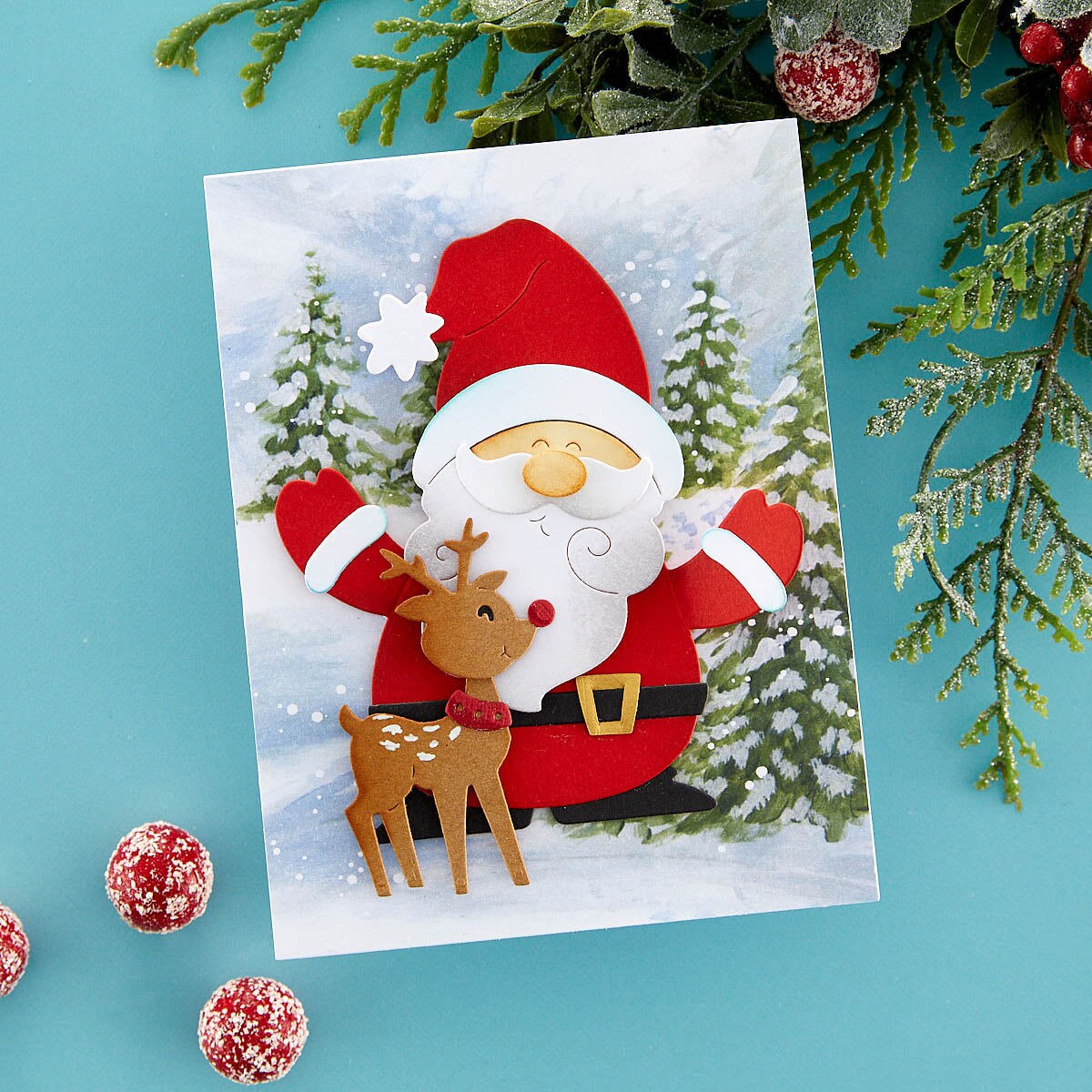 Spellbinders Santa Hugs Etched Dies from the Holiday Hugs Collection by Stampendous