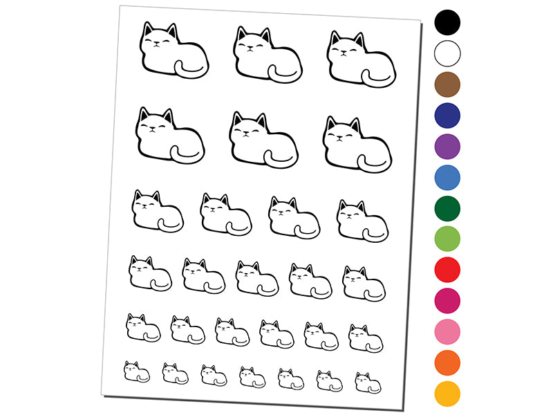 Sleepy Cat Loaf Temporary Tattoo Water Resistant Fake Body Art Set Collection