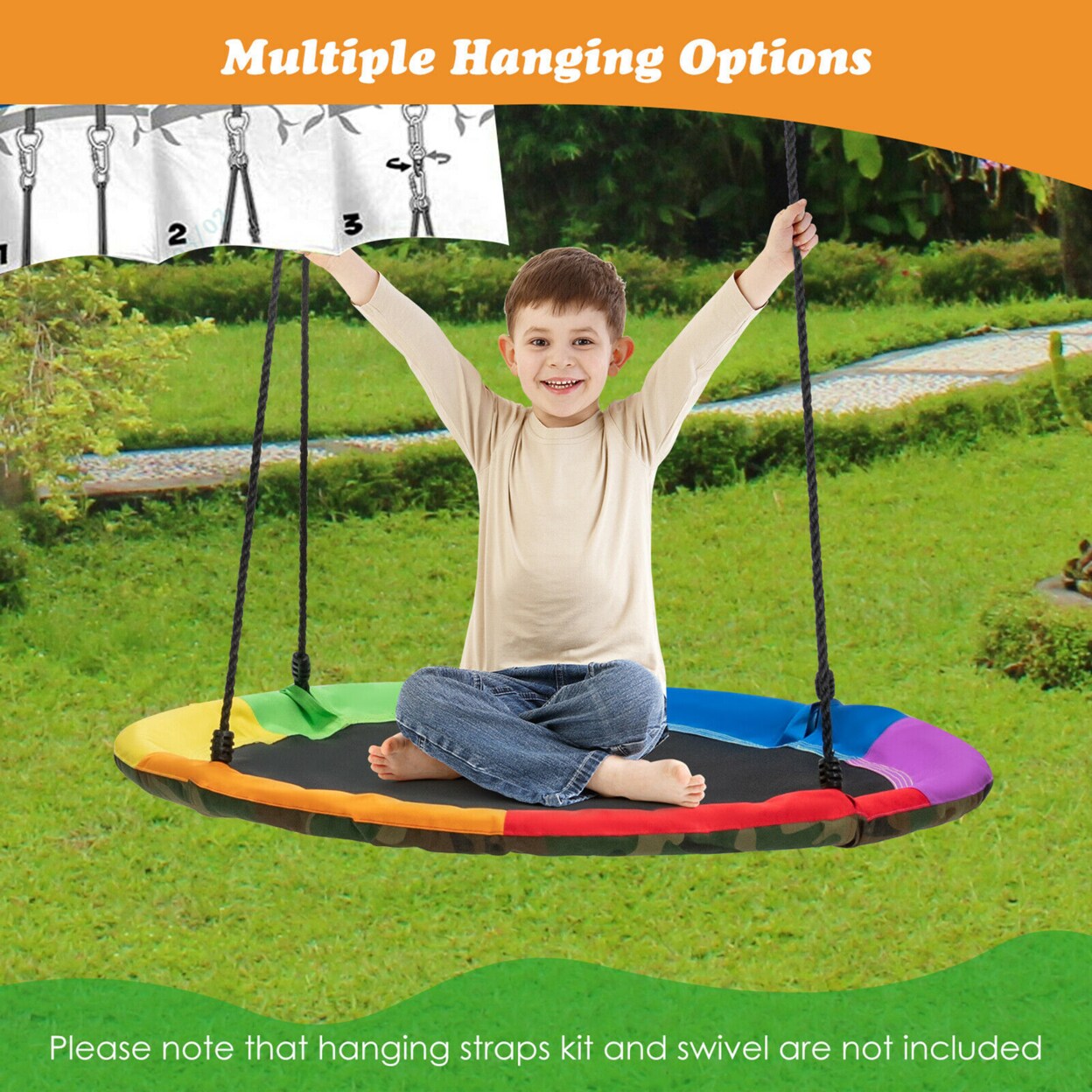 2-Pack Swing Set Swing Seat Replacement And Saucer Tree Swing For Indoor And Outdoor