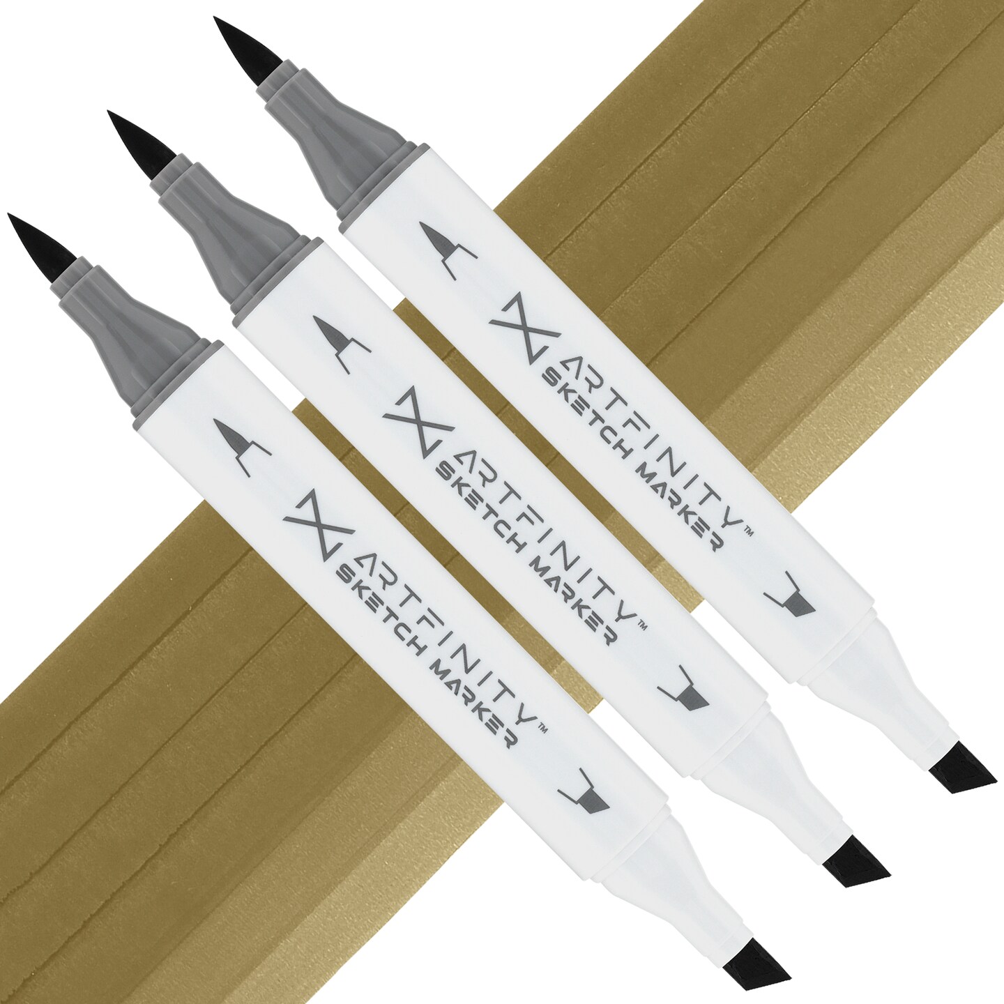 Artfinity Sketch Marker Sets - Set of 3 - Manila Green YG8-7, Vibrant, Professional, Dye-Based Alcohol Markers for Artists, Drawing, Travel, & More