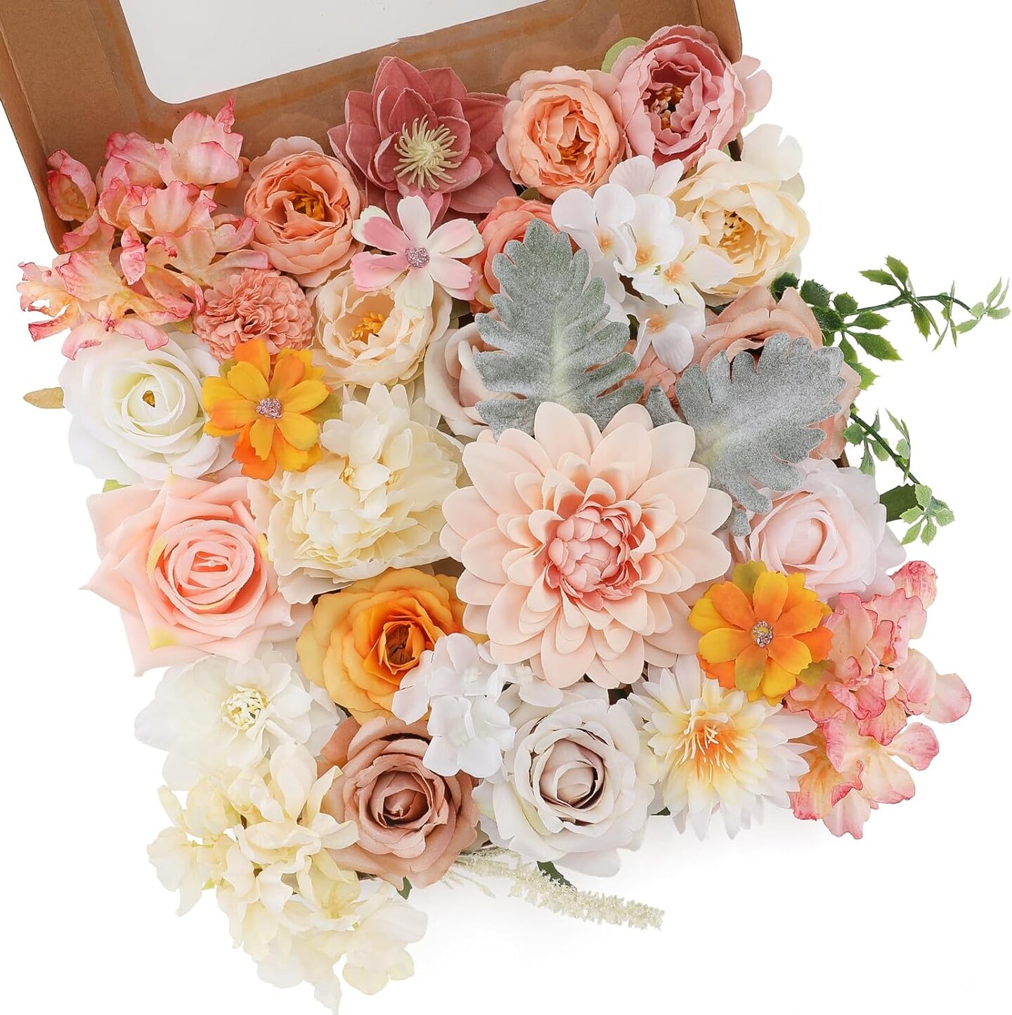Silk Dahlia &#x26; Rose Flower Combo