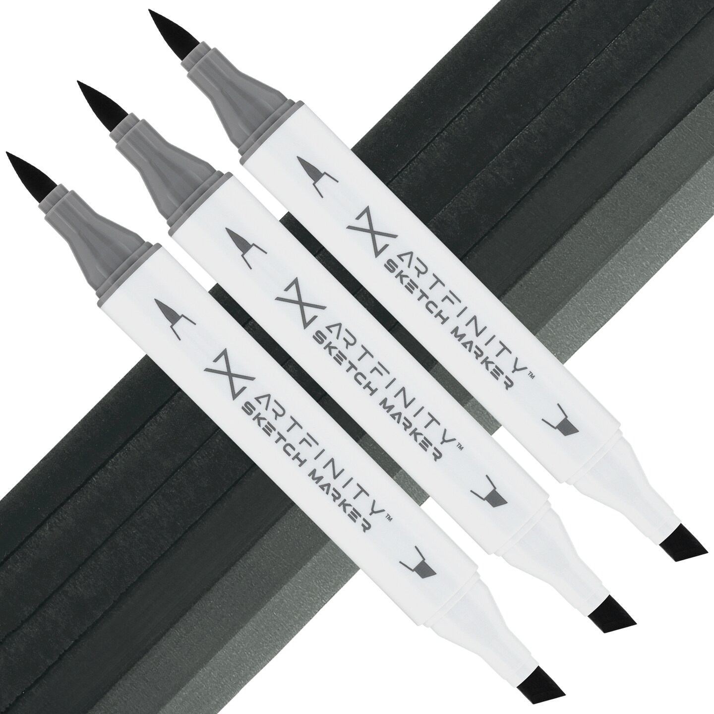 Artfinity Sketch Marker Sets - Set of 3 - Gravel G9-8, Vibrant, Professional, Dye-Based Alcohol Markers for Artists, Drawing, Travel, &#x26; More