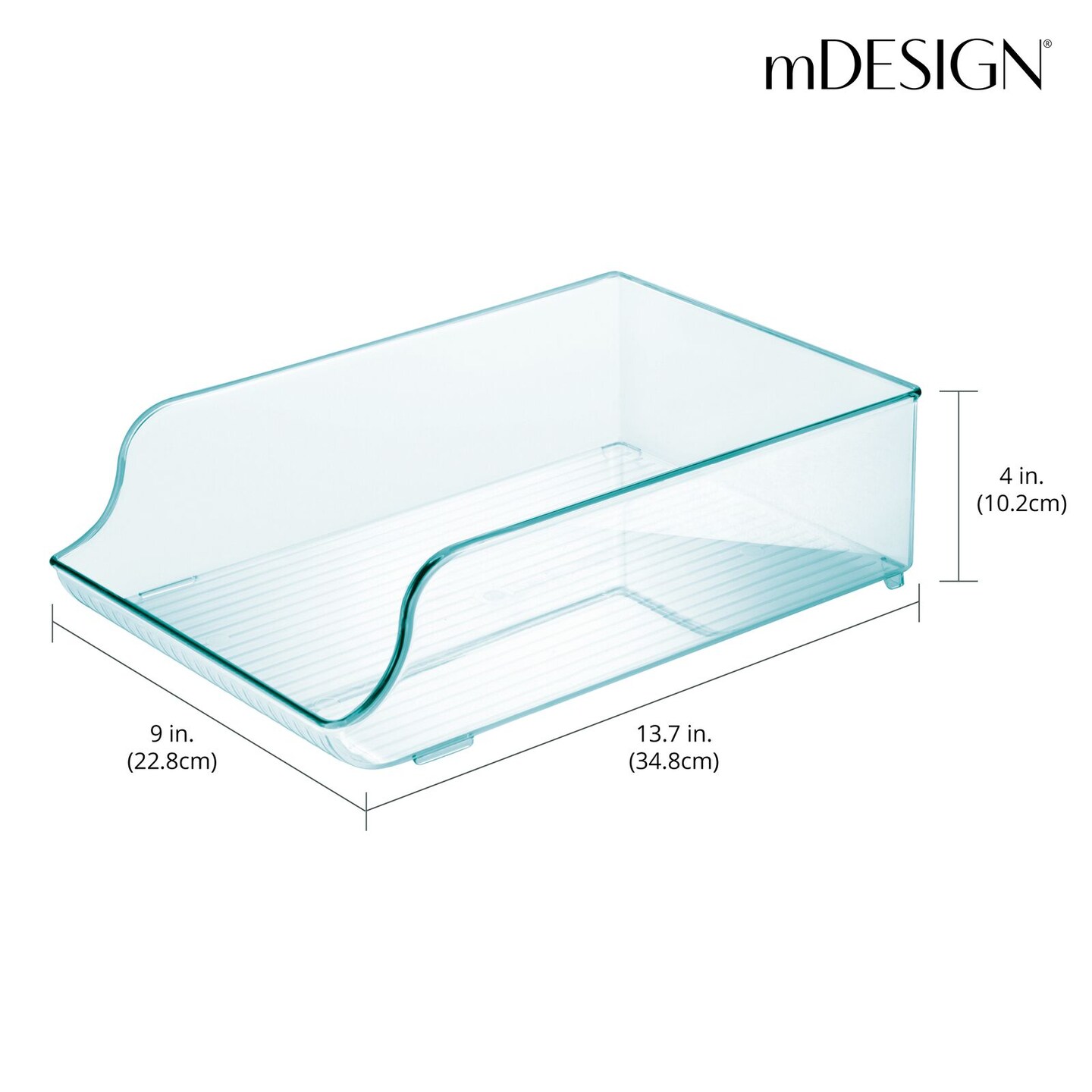 mDesign Plastic Water Bottle Tray Storage Rack and Dispenser