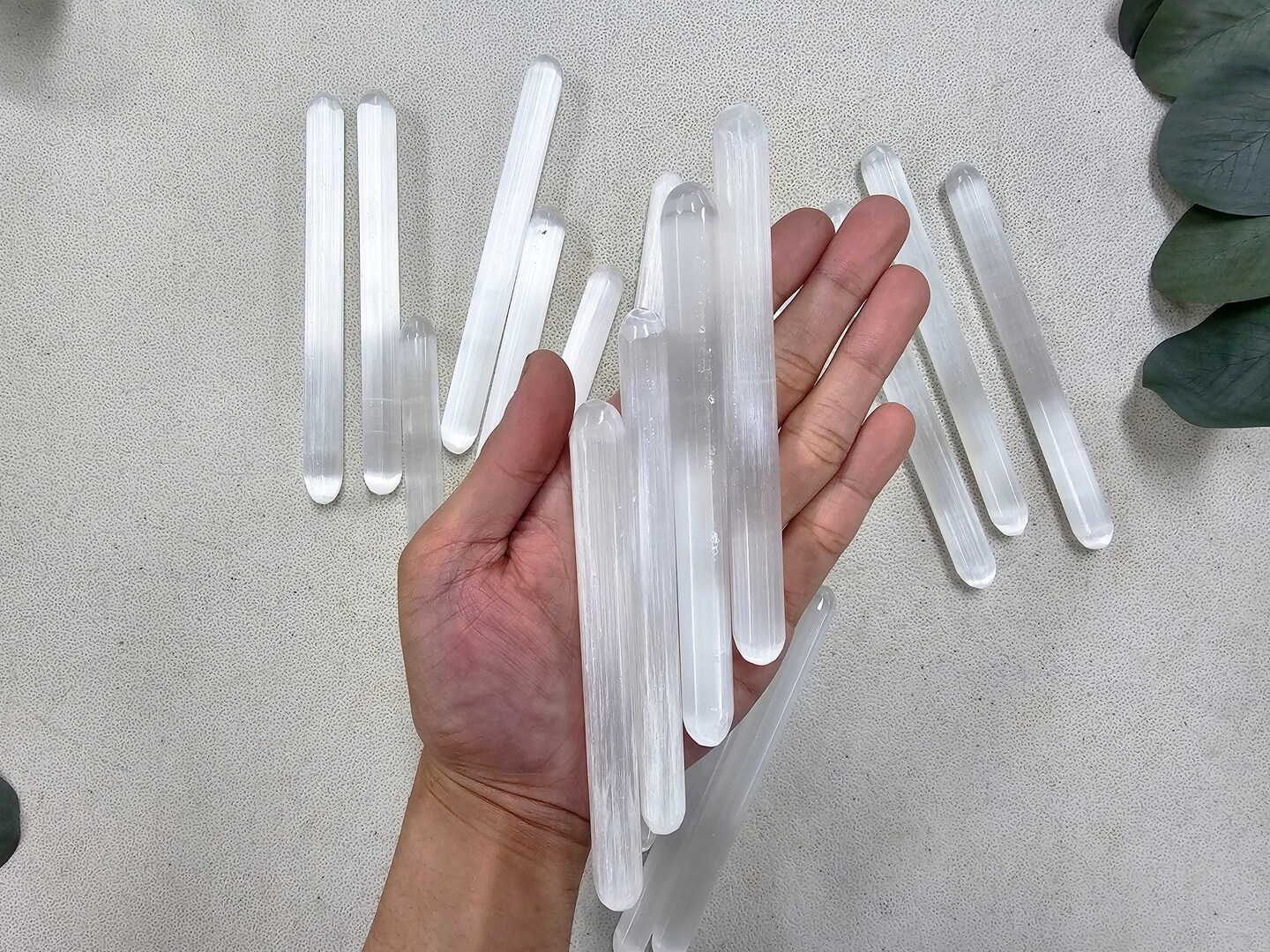 Thin Selenite Crystal Massage Wand for Healing D&#xE9;cor &#x26; Gifting