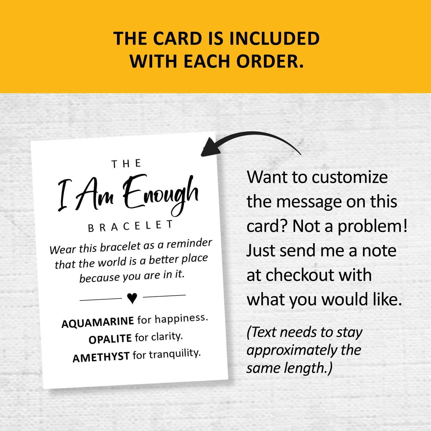 I Am Enough bracelet, encouragement gift, daily affirmation, beaded jewelry product 4