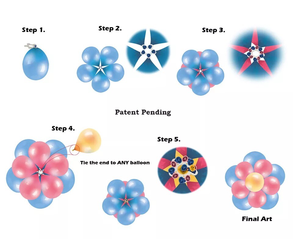 135-Pieces Balloon Clips & Rings for Arch & Column Decor