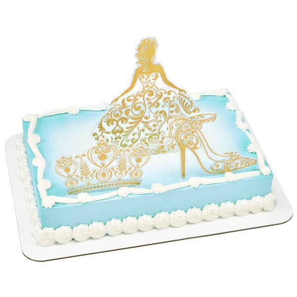 Gold Quincea&#xF1;era Cake Kit