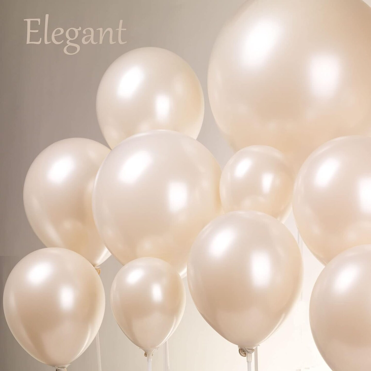 Pearl white Double-Stuffed Balloons different sizes 63 PACK 18/12/10/5 inch White sand ivory balloon Garland kit For Wedding birde to be Birthday anniversary decorations