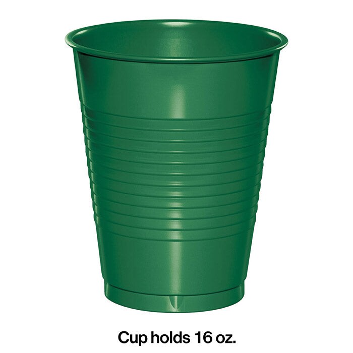 Emerald Green 16 Oz  Plastic Cups, 20 ct