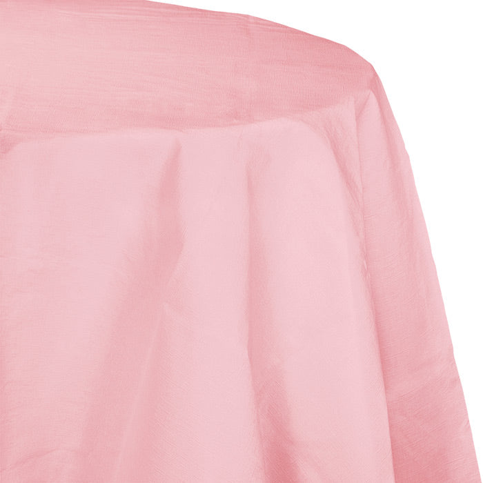 Classic Pink Round Polylined TIssue Tablecover, 82&#x22;