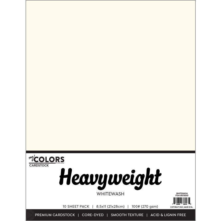 My Colors 100lb Heavyweight Cardstock 8.5&#x22;X11&#x22; 10/Pkg-Whitewash