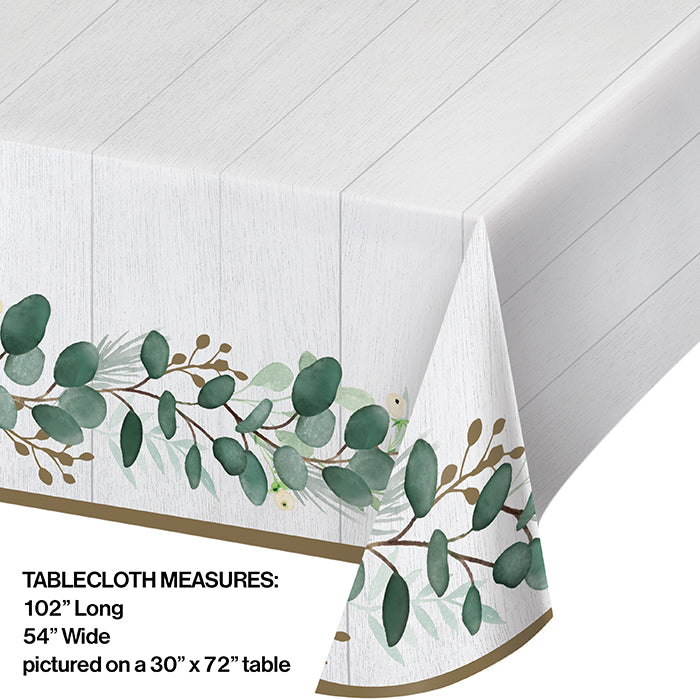 Eucalyptus Greens Paper Tablecover 54&#x22; X 102&#x22;
