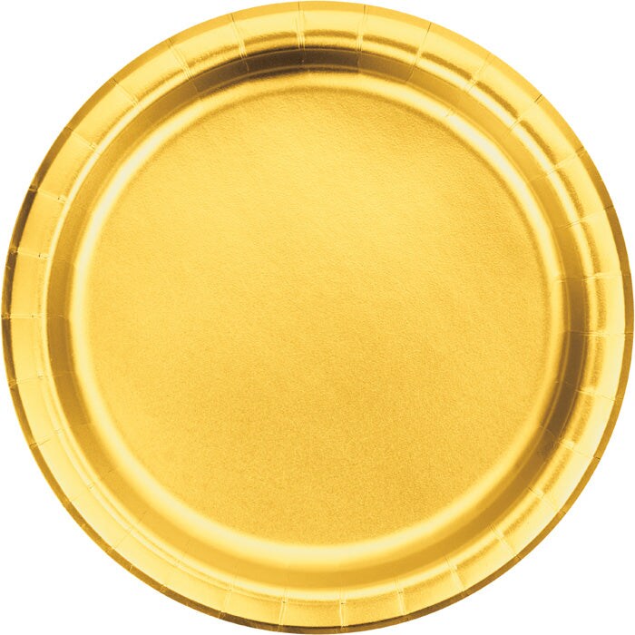 Gold Foil Paper Plates, Pack Of 8
