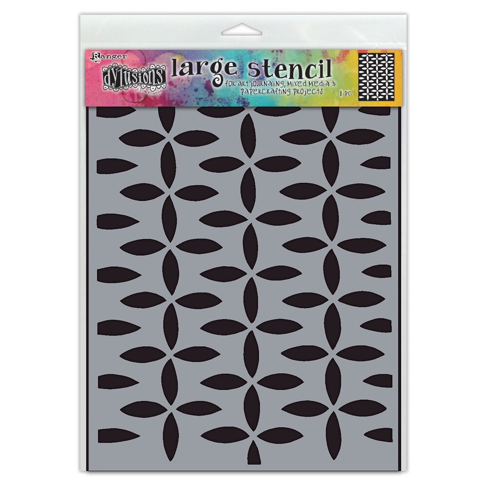 Dyan Reaveley&#x27;s Dylusions Stencils 9&#x22;X12&#x22;-Retro Grid