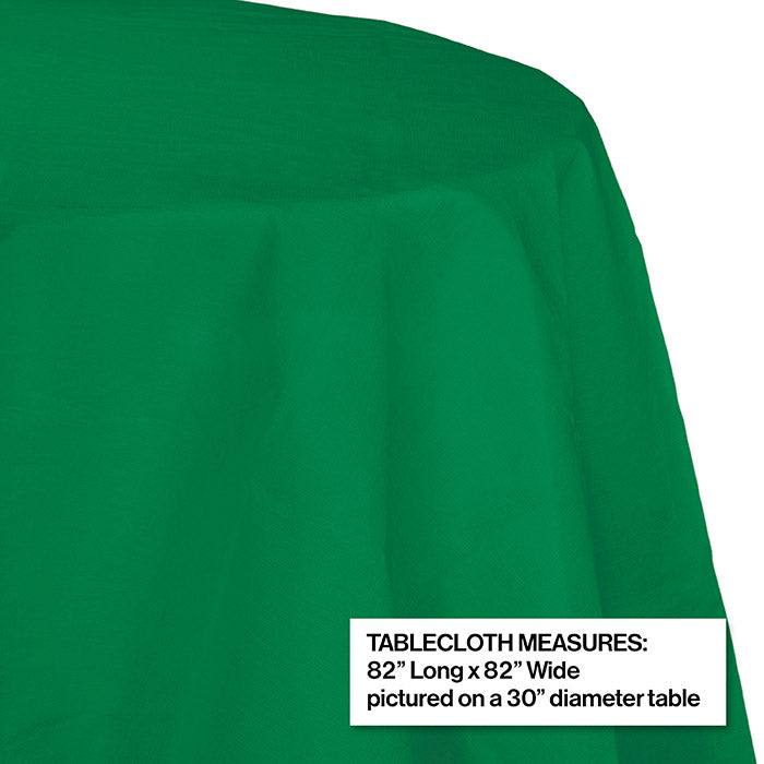 Emerald Green Round Polylined TIssue Tablecover, 82&#x22;