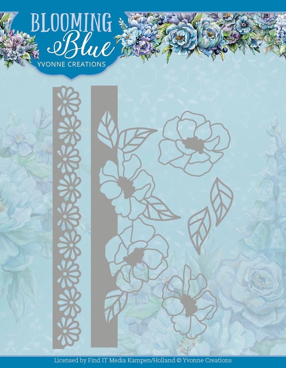 Find It Trading Yvonne Creations Die-Blooming Borders, Blooming Blue