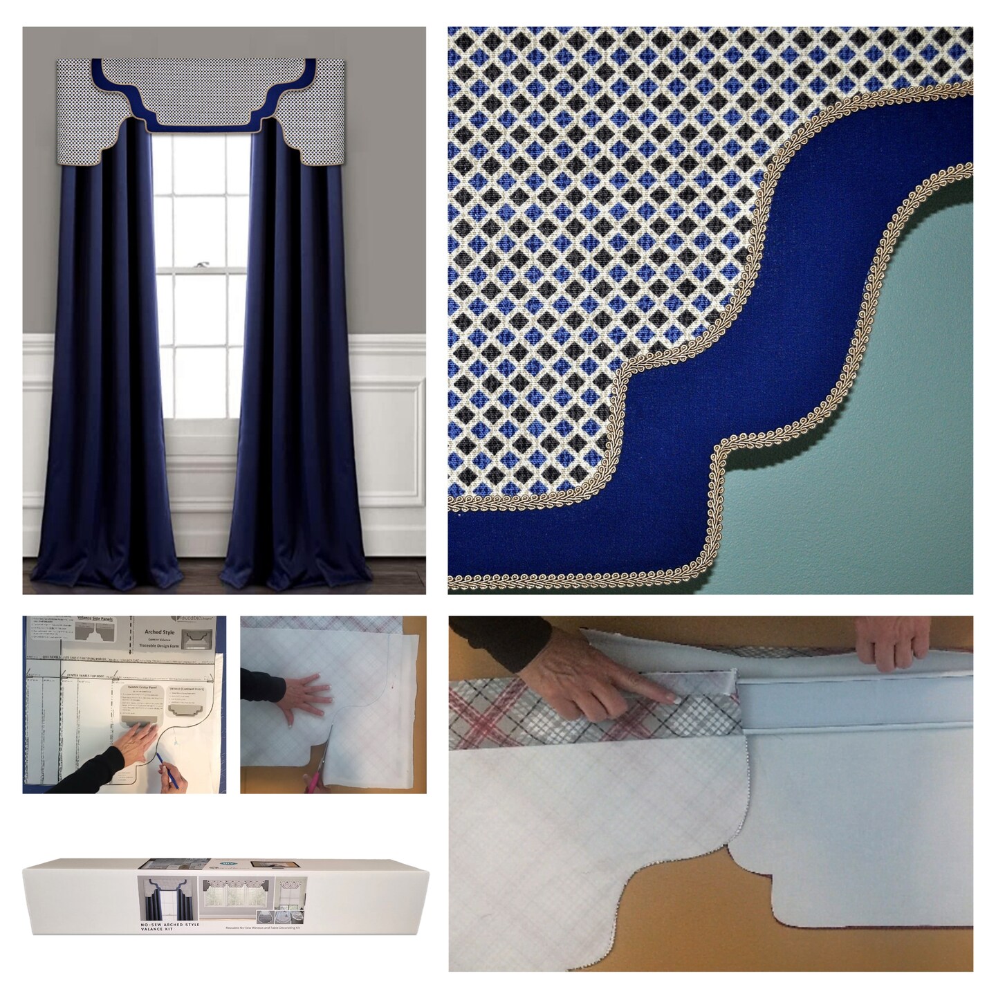 Arched-Style Cornice Valance Kit for DIY No-Sew Home Decor