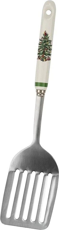 Spode Christmas Tree Porcelain 13 Inch Slotted Spatula, Cooking Turner