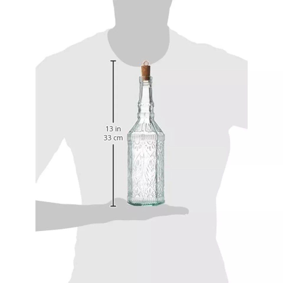 Bormioli Rocco Country Home Fiesole 24 Ounces Embossed Bottle w/ Cork Stopper
