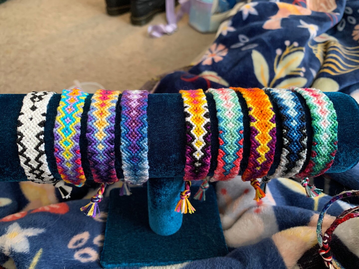 Crochet Purple Fabric Cuff Bracelet | Handmade Jewelry