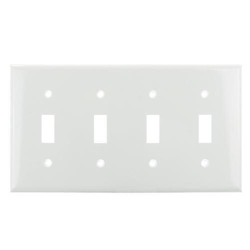 SUNLITE 4 Gang Toggle Plate White Color E104W