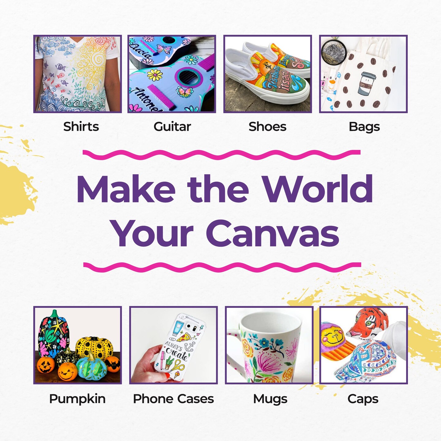 PINTAR Acrylic Paint Markers Medium Point - Medium Point Paint Markers - Acrylic Paint Markers Set - Acrylic Paint Pens for Rock Painting, Wood, Glass, Leather, Shoes - Pack of 26, 5.0mm