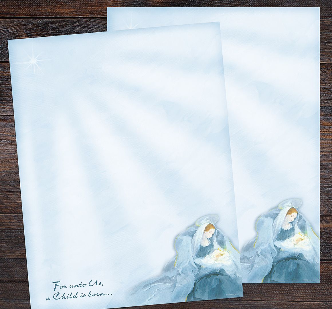 Great Papers! Mary with Baby Jesus Holiday Letterhead, Invitations and Announcements, Printer Friendly, 8.5&#x22; x 11&#x22;, 80PK