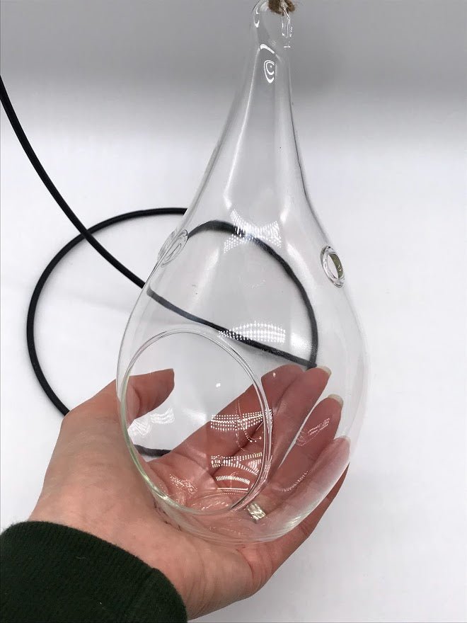 Hanging Glass Raindrop w/ Stand