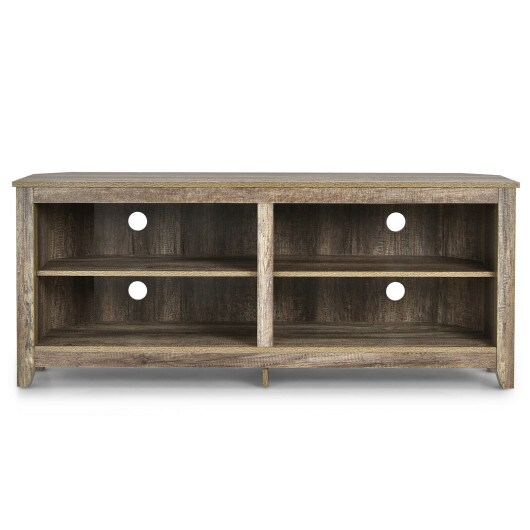 4 Cubby Entertainment Media Console with Shelves