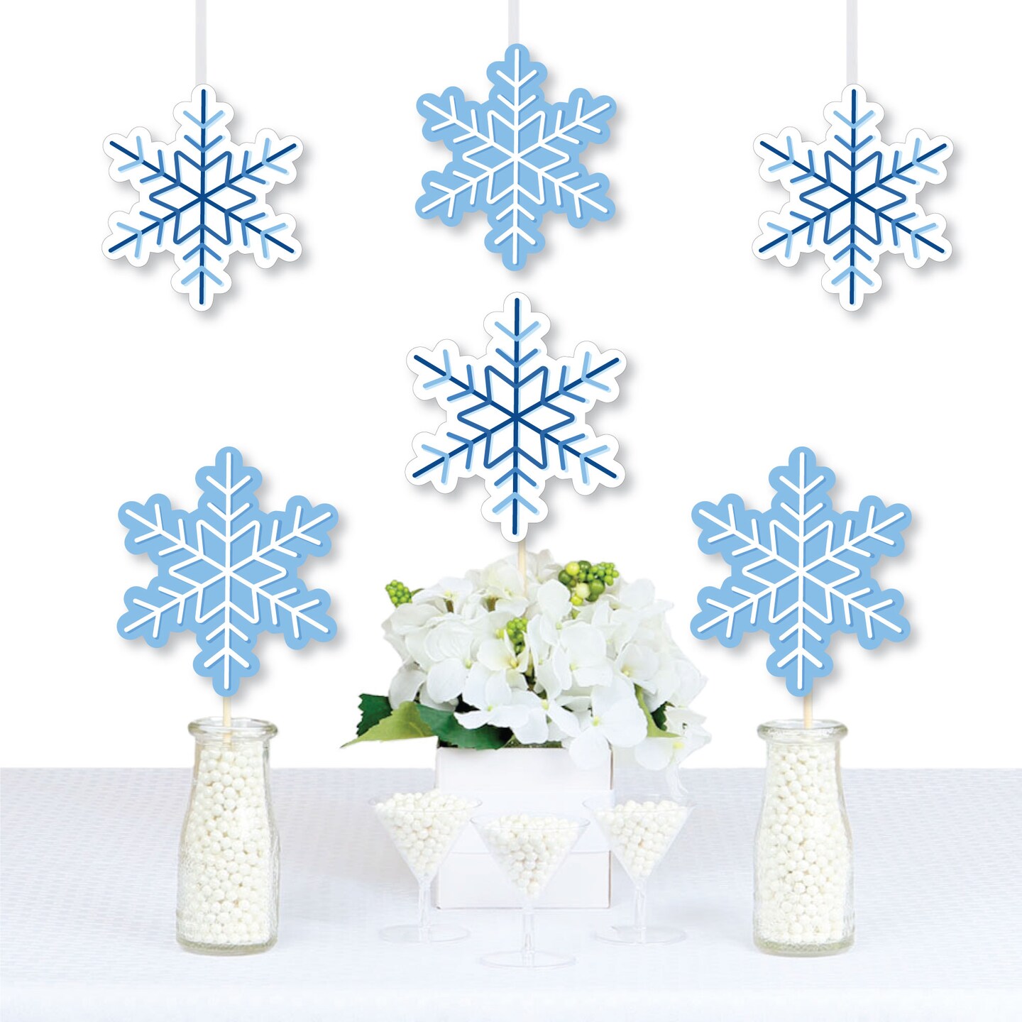 Big Dot Of Happiness Blue Snowflakes - Diy Shaped Winter Holiday