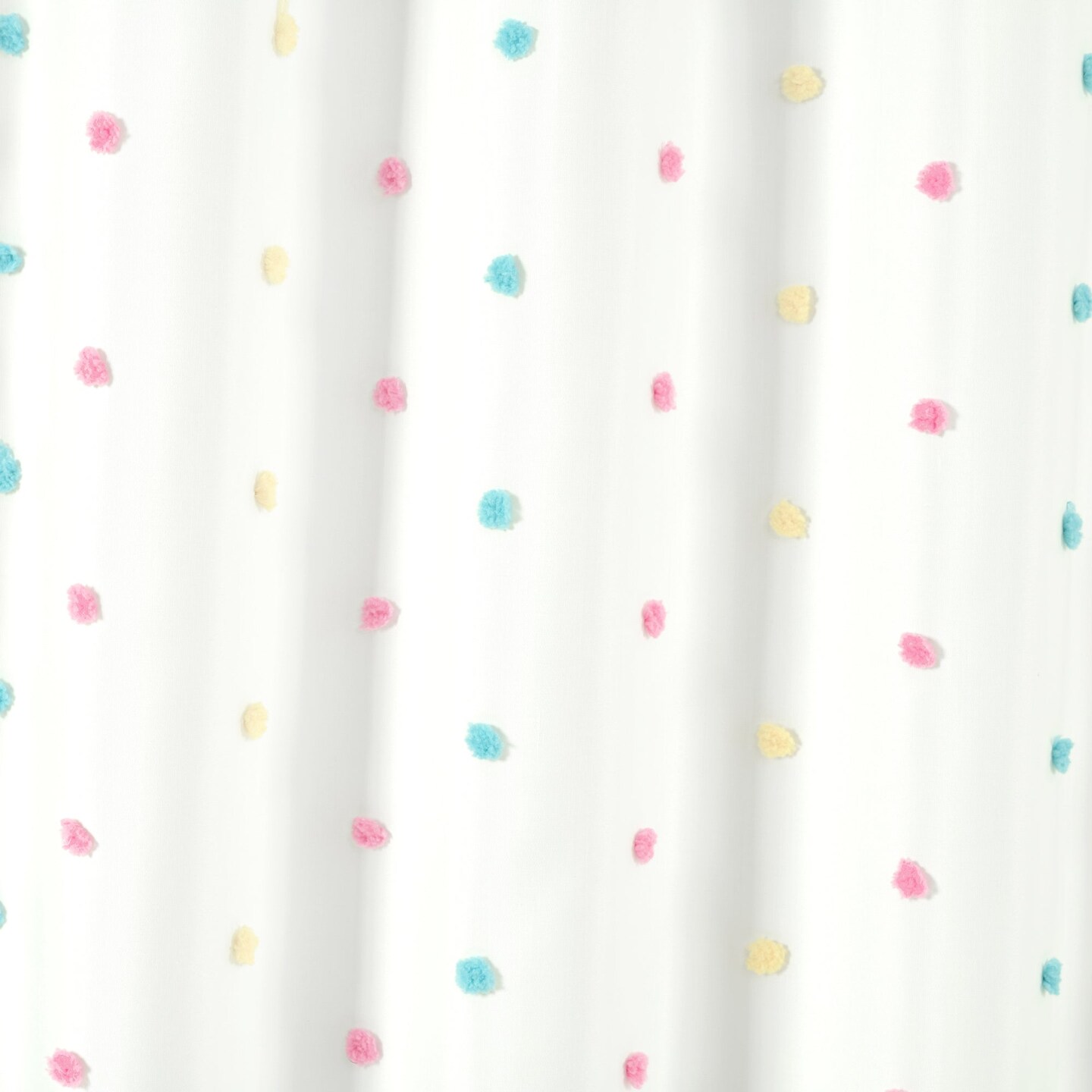 Rainbow Tufted Dot Shower Curtain