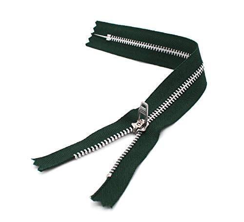 #4.5 Aluminum Pants/Jeans Rail Grey Medium Weight YKK Zipper - Color Hemlock Green #890 - Made in The United States (1 Zipper Per Pack) (9&#x22; Inches)