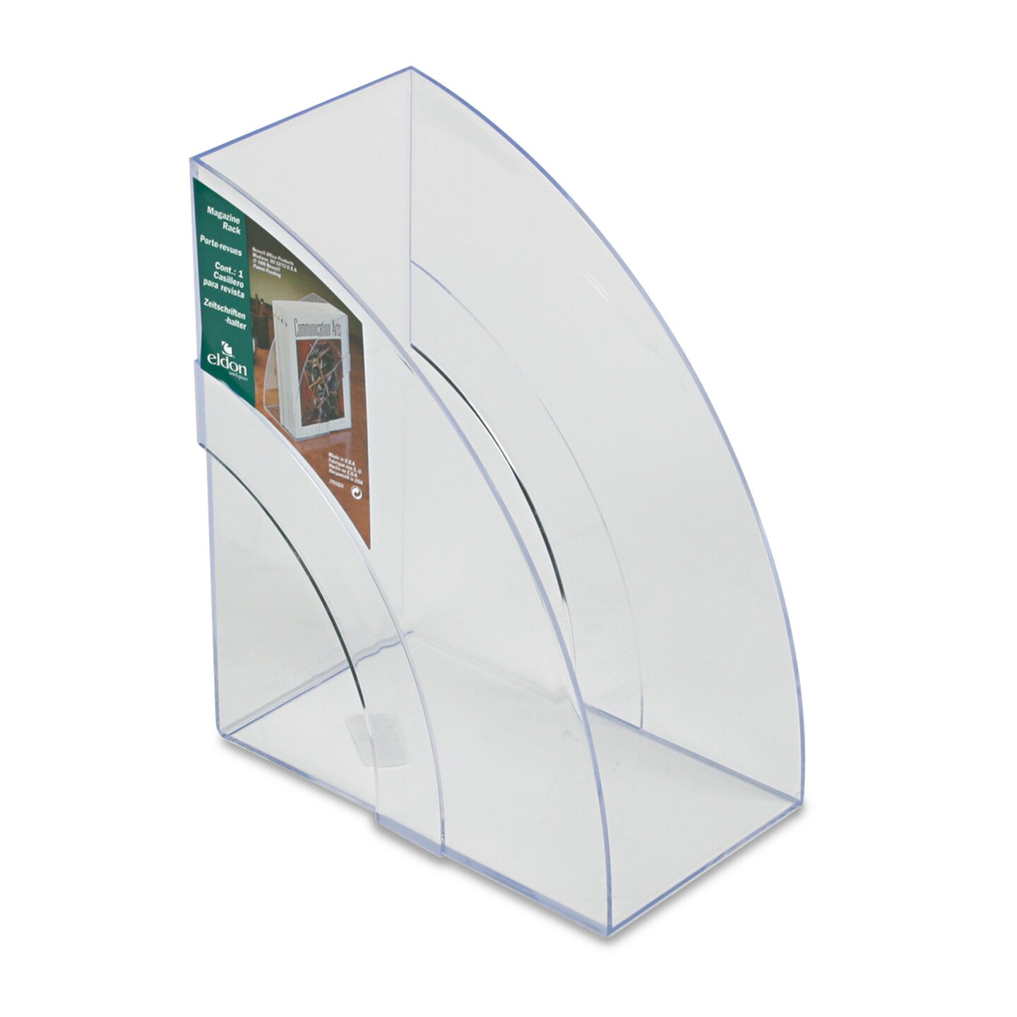 Rubbermaid Optimizers Deluxe Plastic Magazine Rack, 5 1/4 x 9 x 11 1/8, Clear