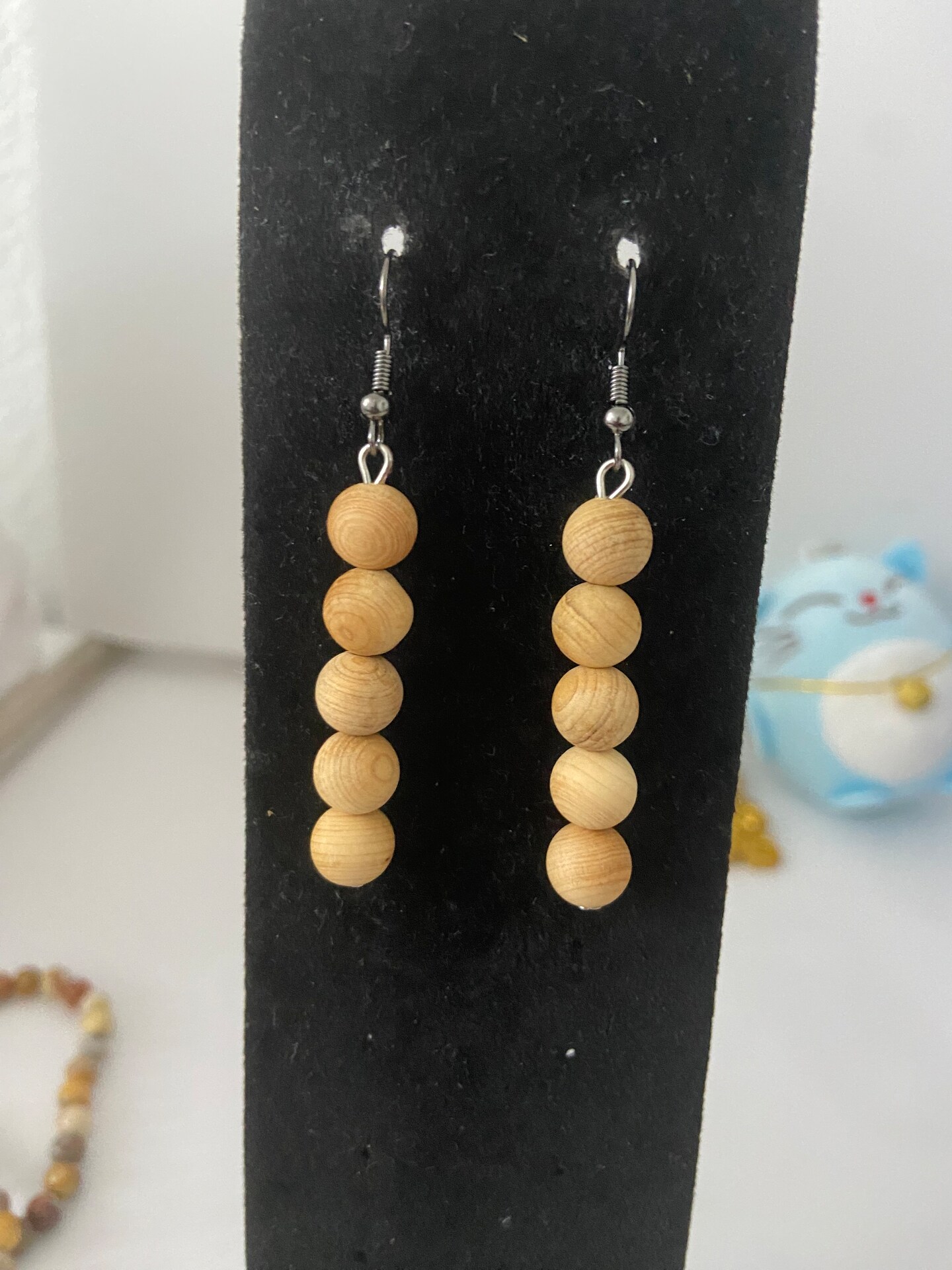 Cedar wood bead earrings MakerPlace by Michaels
