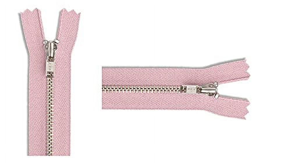 #3 Nickel Pants/Bag Light Weight YKK Zippers - Color: Pink #513 - Choose Your Length - Made in The United States (1 Zipper Per Pack) (7" Inches)