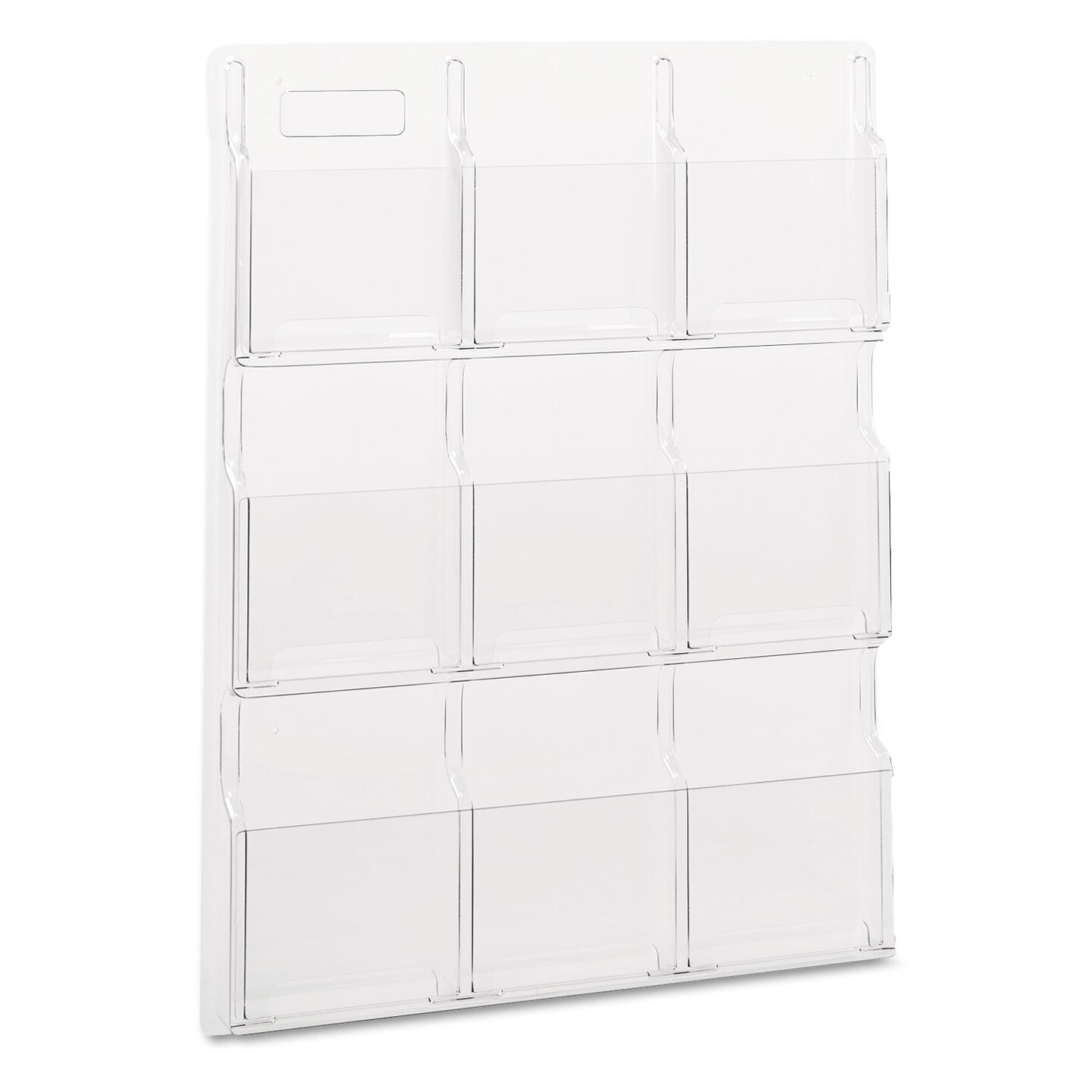 Safco Reveal Clear Literature Displays, 9 Compartments, 30w x 2d x 36.75h, Clear