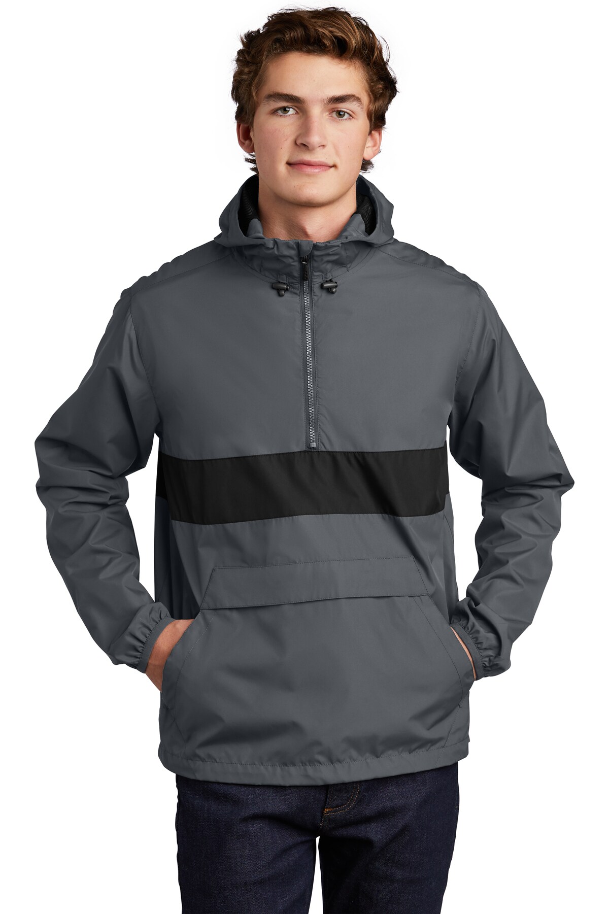 Sport-Tek Zipped Pocket Anorak Conquer the outdoors in style with our Athletic Outerwear a Performance Windbreaker and Water-Resistant Anorak | Elevate your game with this Lightweight Sports Jacket, the pinnacle of outdoor apparel