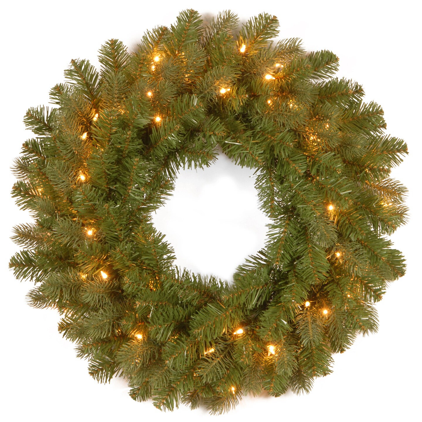 National Tree Company Pre-Lit Artificial Christmas Wreath, Green ...