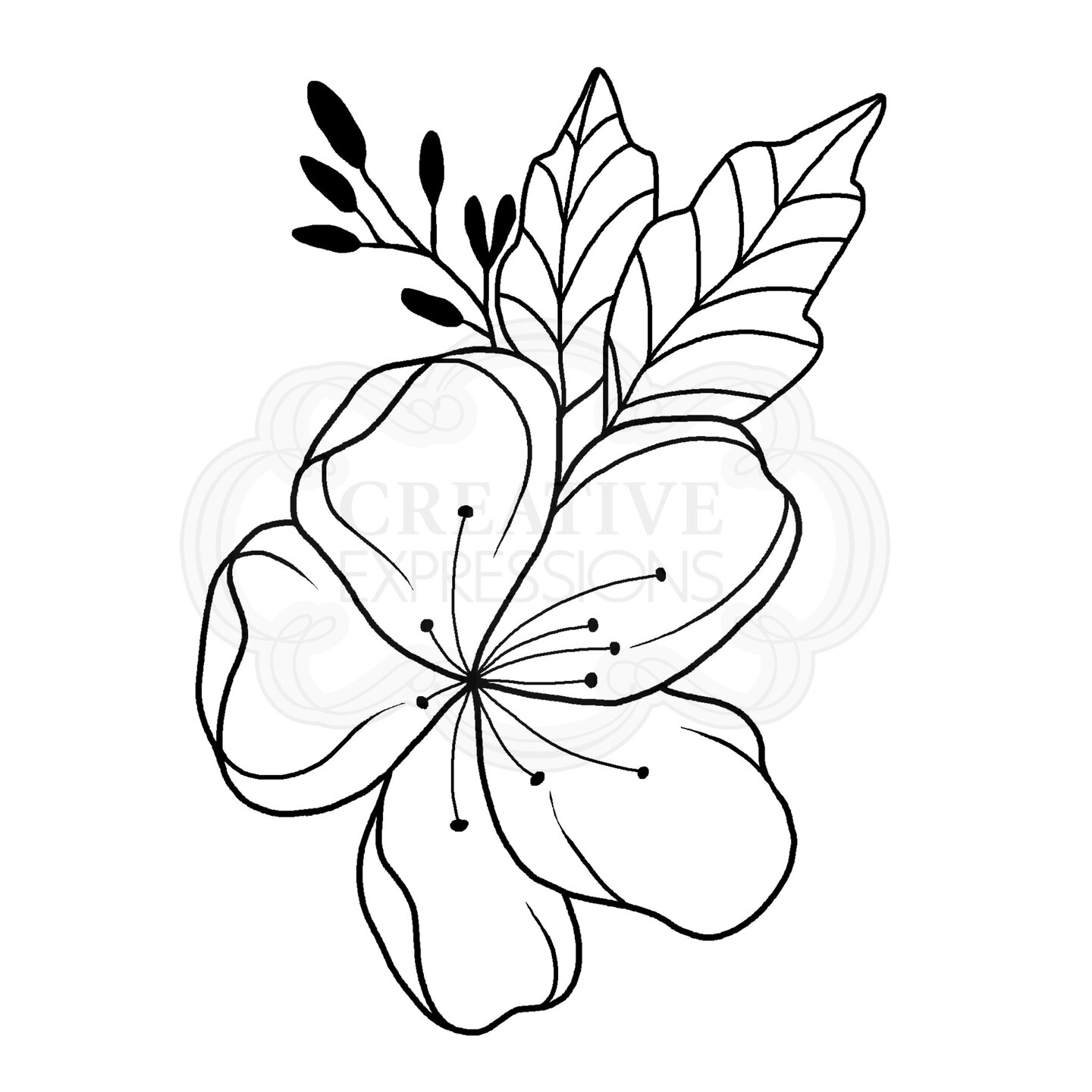 Woodware Craft Collection Woodware Clear Singles Mini Floral Wonder 3.8 in x 2.6 in Stamp