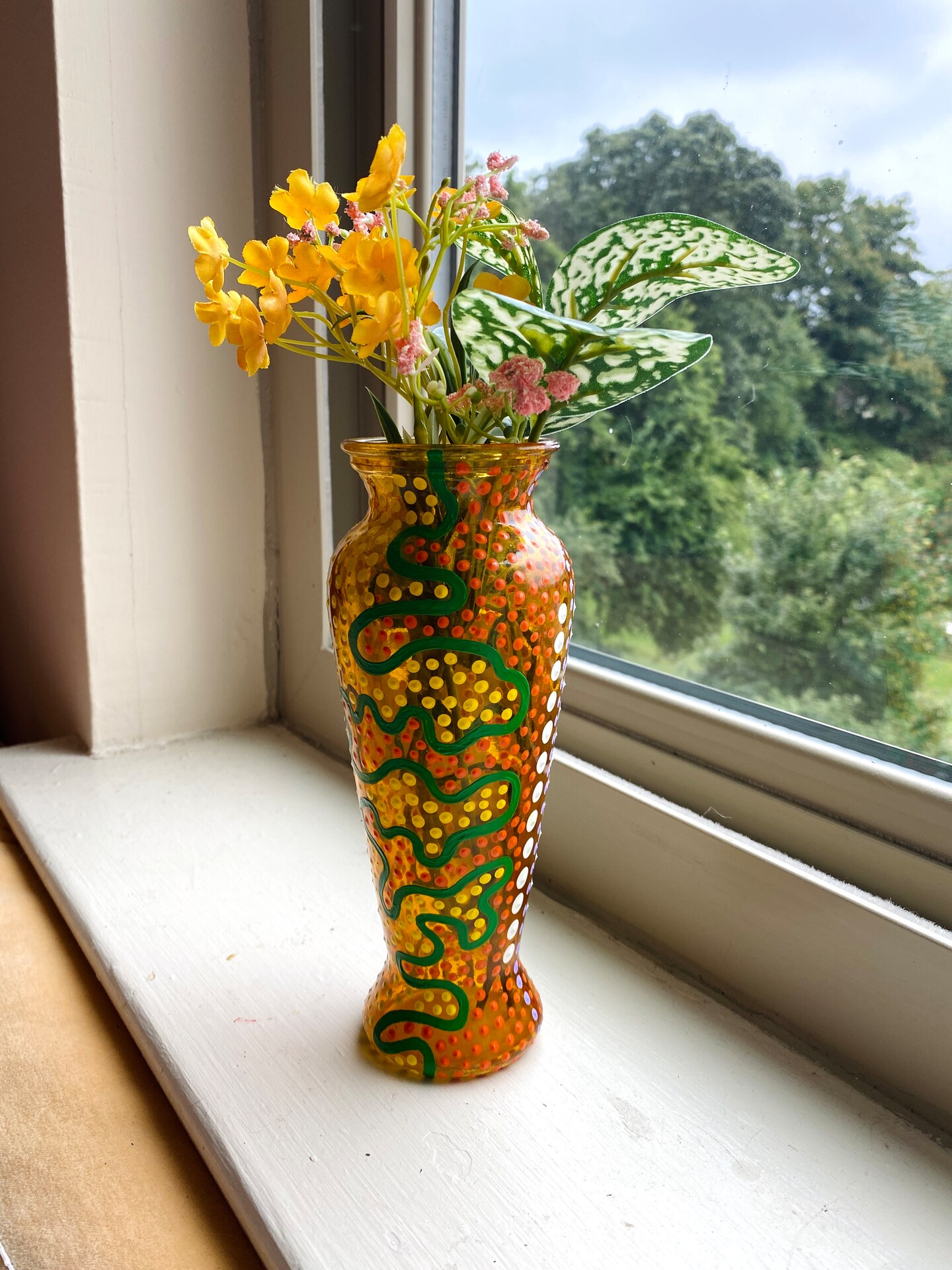 Hand-Painted Glass Vase | MakerPlace by Michaels, image size:810x1080