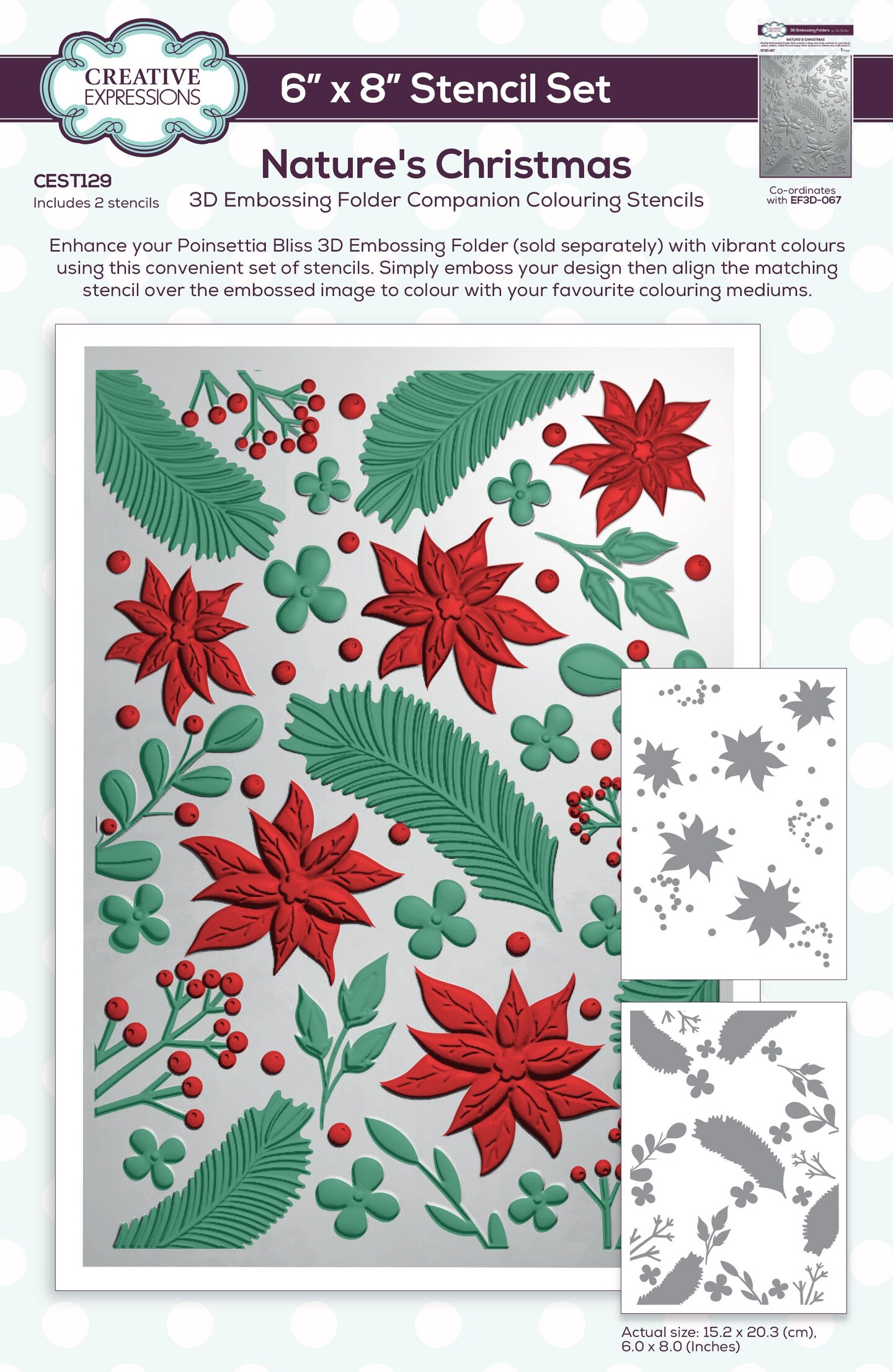 Creative Expressions Companion Colouring Stencil 6&#x22;X8&#x22; 2/Pkg-Nature&#x27;s Christmas