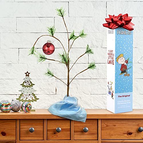 ProductWorks 24" Charlie Brown Christmas Tree with Linus's Blanket Holiday Décor, Classic Ornament