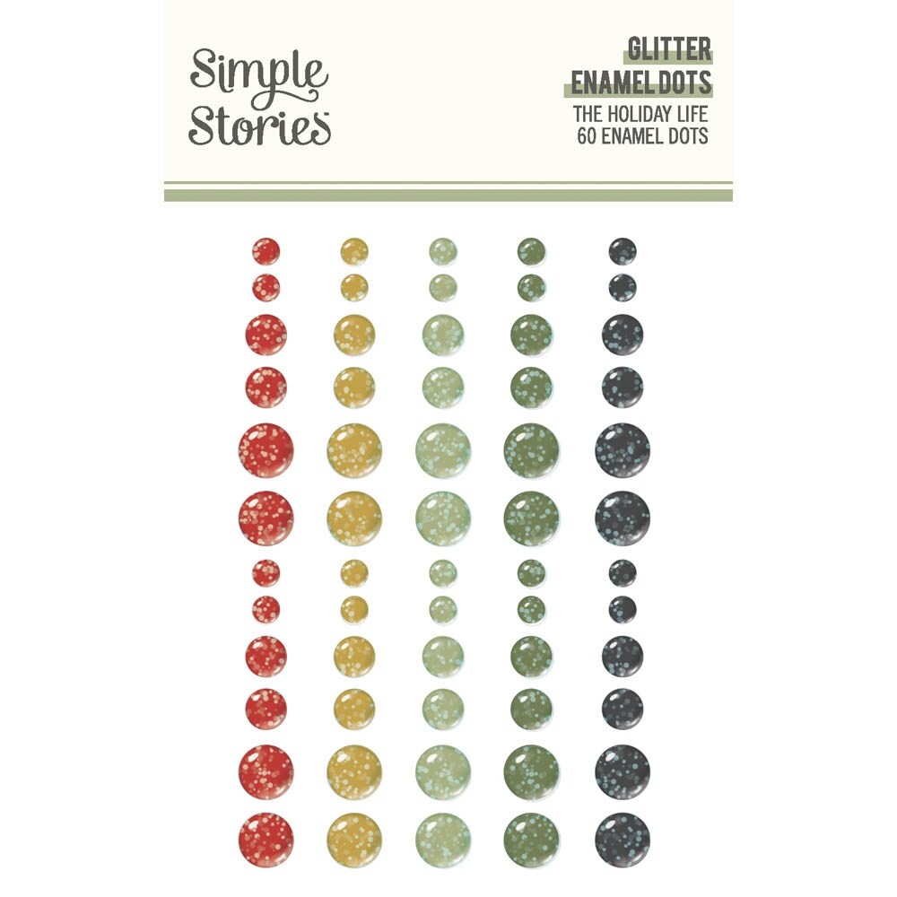 The Holiday Life Glitter Enamel Dots Embellishments