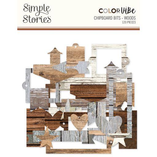 Woods Color Vibe Chipboard Bits &#x26; Pieces - Simple Stories